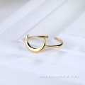 Heart Shaped Metal Silver Gold Ring Jewelry